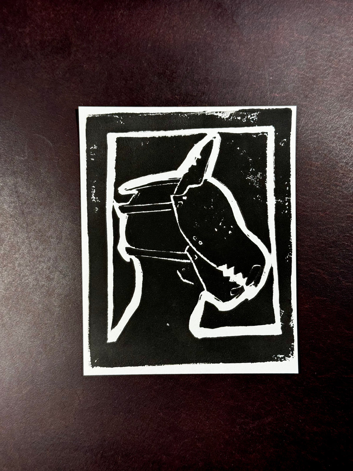 Hound Linocut Print